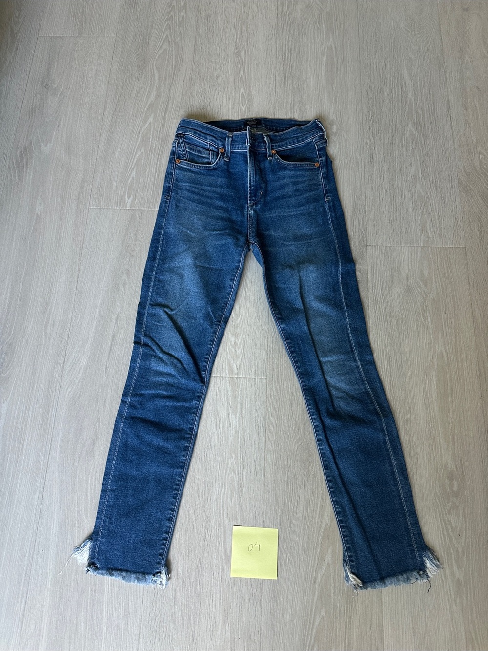 Citizens Of Humanity Dark Blue Skinny Jeans with Raw Hem